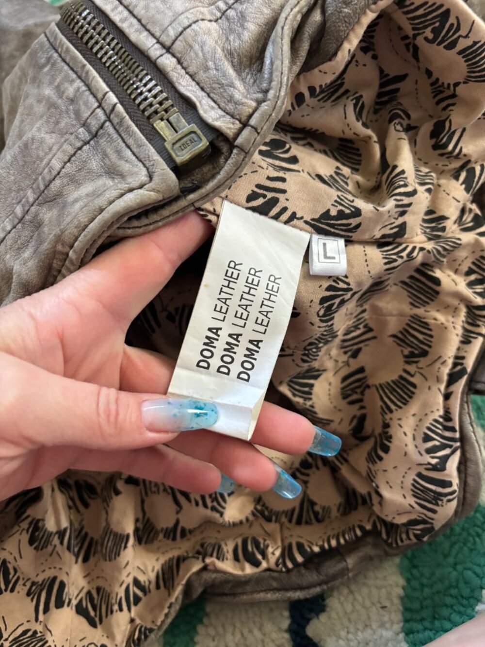 Doma Taupe Distressed Leather Moto Jacket - Picture 10 of 10